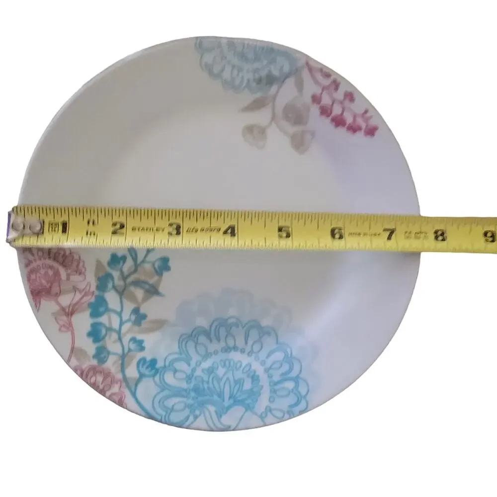 Tabletop Gallery Emma Porcelain Boho Henna Plate Set – 2 Dinner & 2 Salad Plates